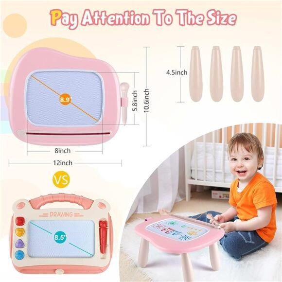 Magnetic Drawing Board for Kids-Toddler Toys for Age 1-2 Boys Girls Learning Toy - Picture 2 of 7